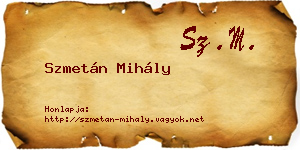 Szmetán Mihály névjegykártya