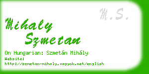 mihaly szmetan business card