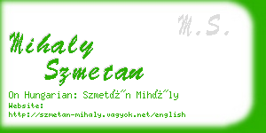 mihaly szmetan business card